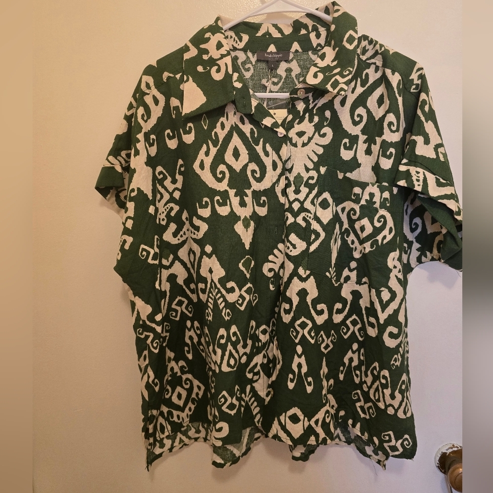 Haute Hippie mens button down shirt NWT  Large